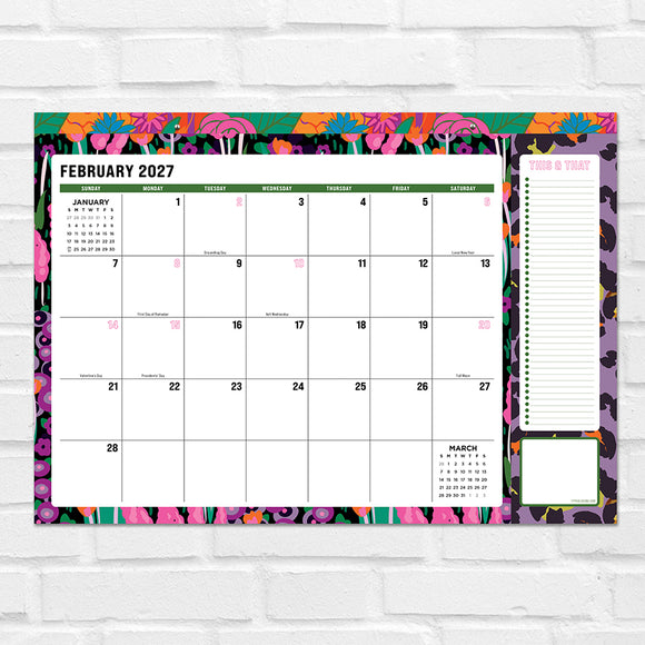 2027 Maximal Mirage Medium Desk Pad Monthly Blotter Calendar
