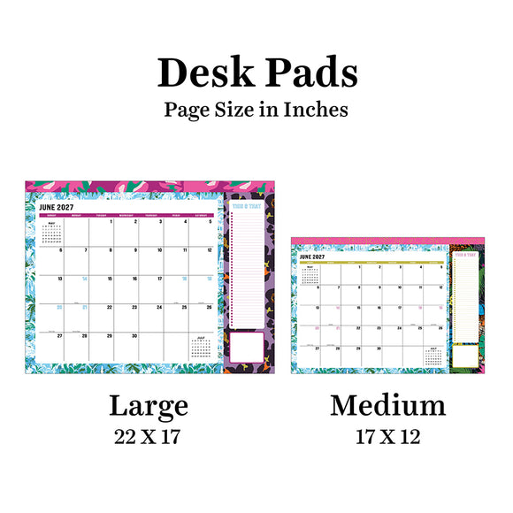2027 Maximal Mirage Medium Desk Pad Monthly Blotter Calendar