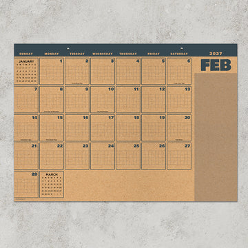 2027 Trail + Timber Medium Desk Pad Monthly Blotter Calendar - 0