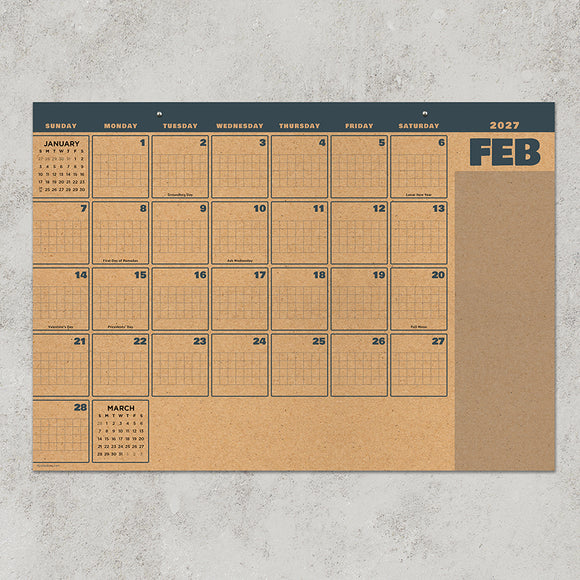 2027 Trail + Timber Medium Desk Pad Monthly Blotter Calendar