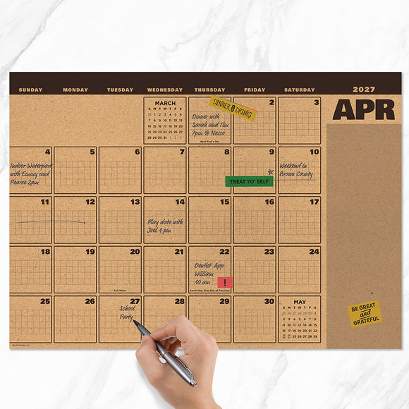 2027 Trail + Timber Medium Desk Pad Monthly Blotter Calendar