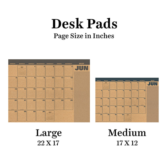 2027 Trail + Timber Medium Desk Pad Monthly Blotter Calendar