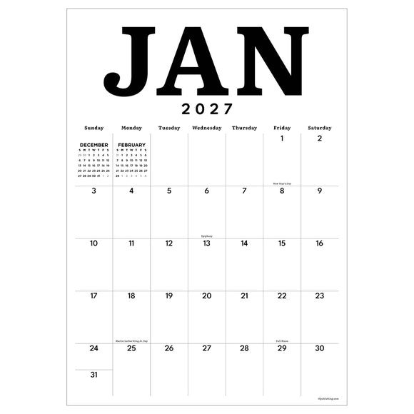2027 Medium Art Poster Wall Calendar