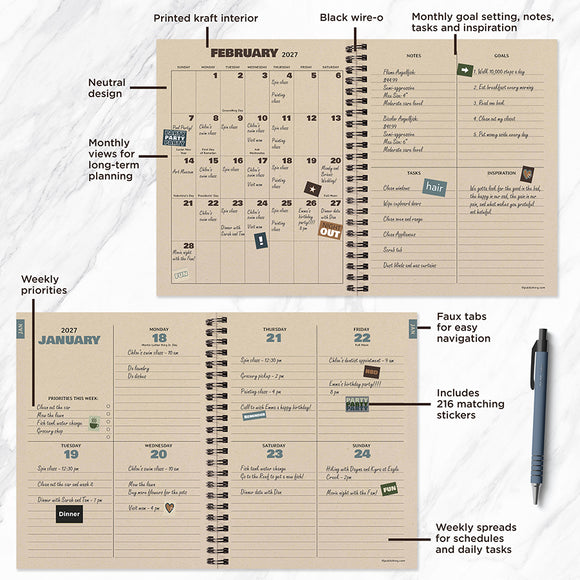 2027 Rugged Patch Medium Weekly Monthly Planner