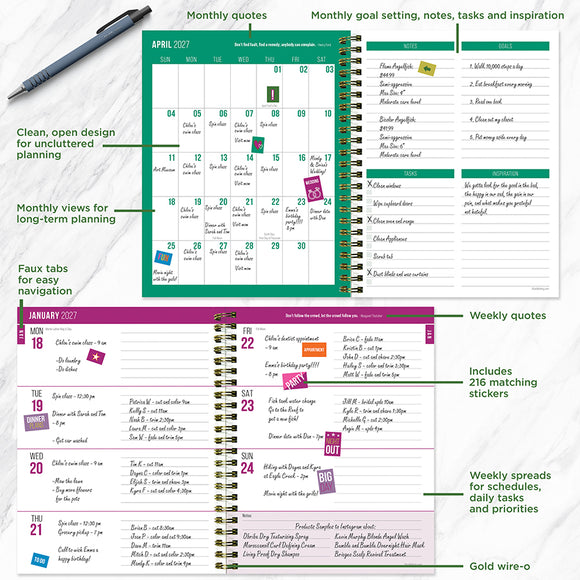 2027 All Week Long Medium Weekly Monthly Planner