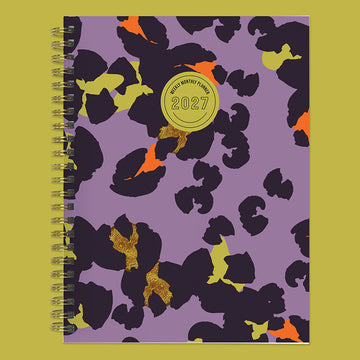 2027 Lilac Leopard Medium Weekly Monthly Planner - 0