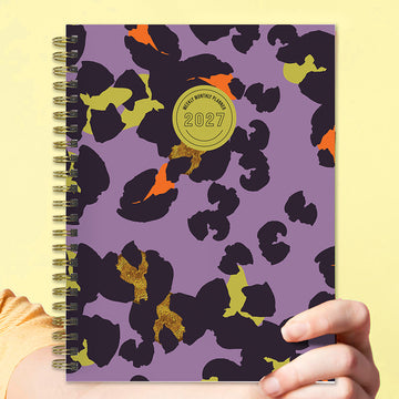 2027 Lilac Leopard Medium Weekly Monthly Planner