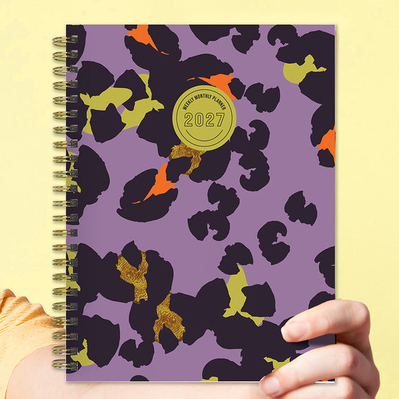 2027 Lilac Leopard Medium Weekly Monthly Planner