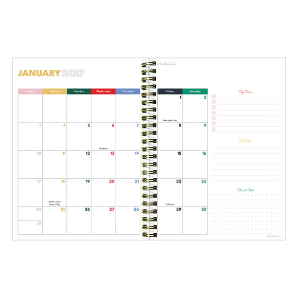 2027 Pastel Plaid Medium Weekly Monthly Planner