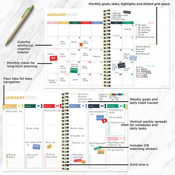 2027 Seagulls Medium Weekly Monthly Planner - 0