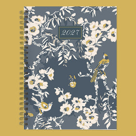 2027 Blooms of Blue Medium Weekly Monthly Planner - 0
