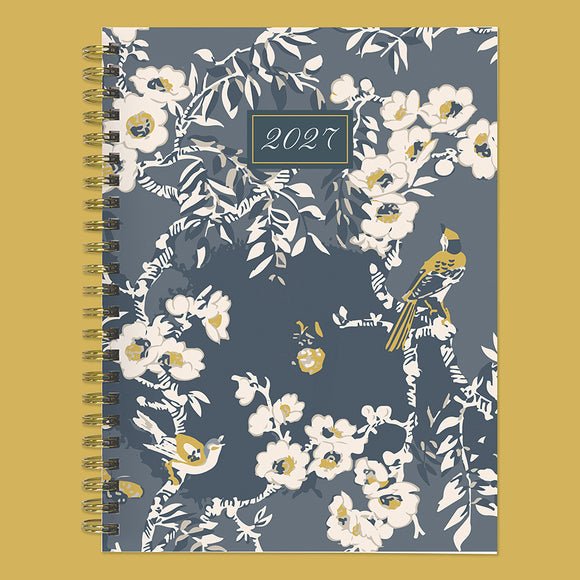 2027 Blooms of Blue Medium Weekly Monthly Planner
