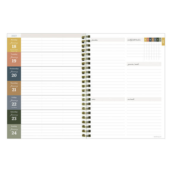 2027 Blooms of Blue Medium Weekly Monthly Planner