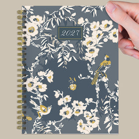 2027 Blooms of Blue Medium Weekly Monthly Planner
