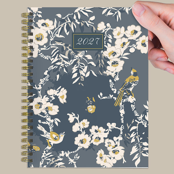 2027 Blooms of Blue Medium Weekly Monthly Planner