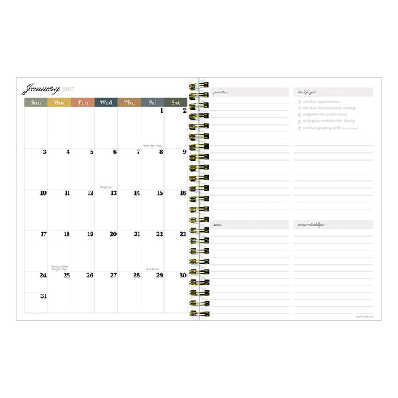2027 Fleur de Lis Medium Weekly Monthly Planner