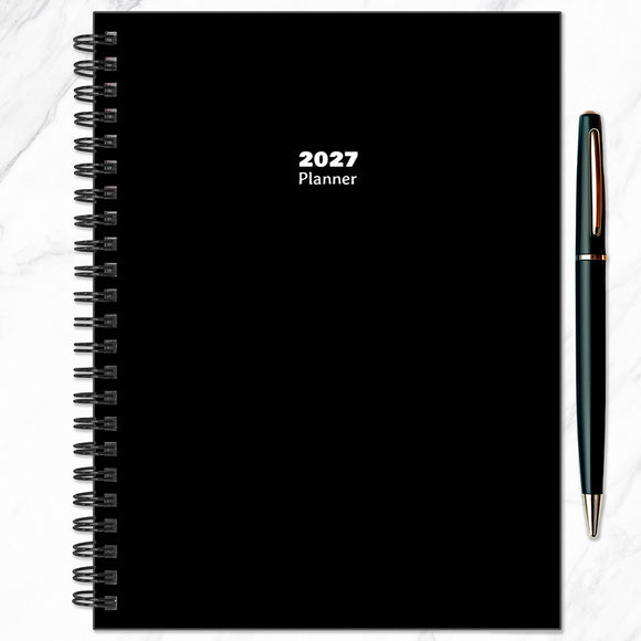 2027 Black Medium Weekly Monthly Planner