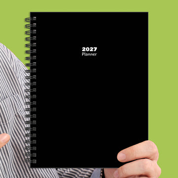 2027 Black Medium Weekly Monthly Planner