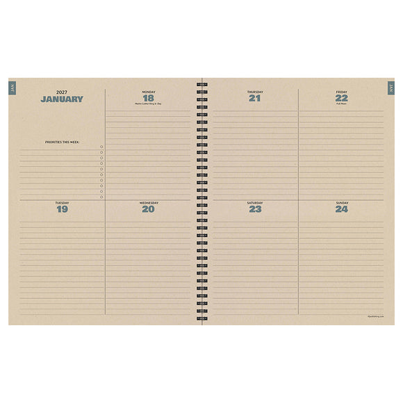 2027 Weatherwood Wool Large Weekly Monthly Planner