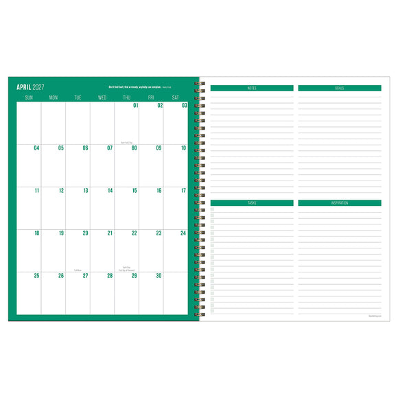 2027 Peonies Large Weekly Monthly Planner