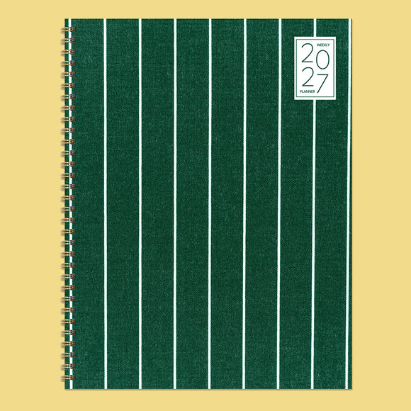 2027 On the Green Stripe Large Weekly Monthly Planner