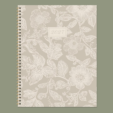 2027 Cream & Taupe Large Weekly Monthly Planner - 0