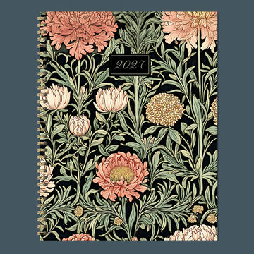 2027 Formal Flowers Large Weekly Monthly Planner - 0