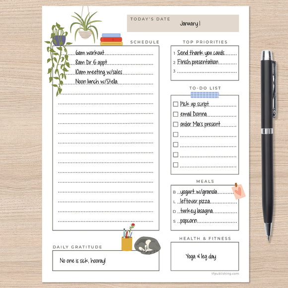 Task Book Journal Everyday Daily Task Pad - Magnetic | TF Publishing | Calendars ...