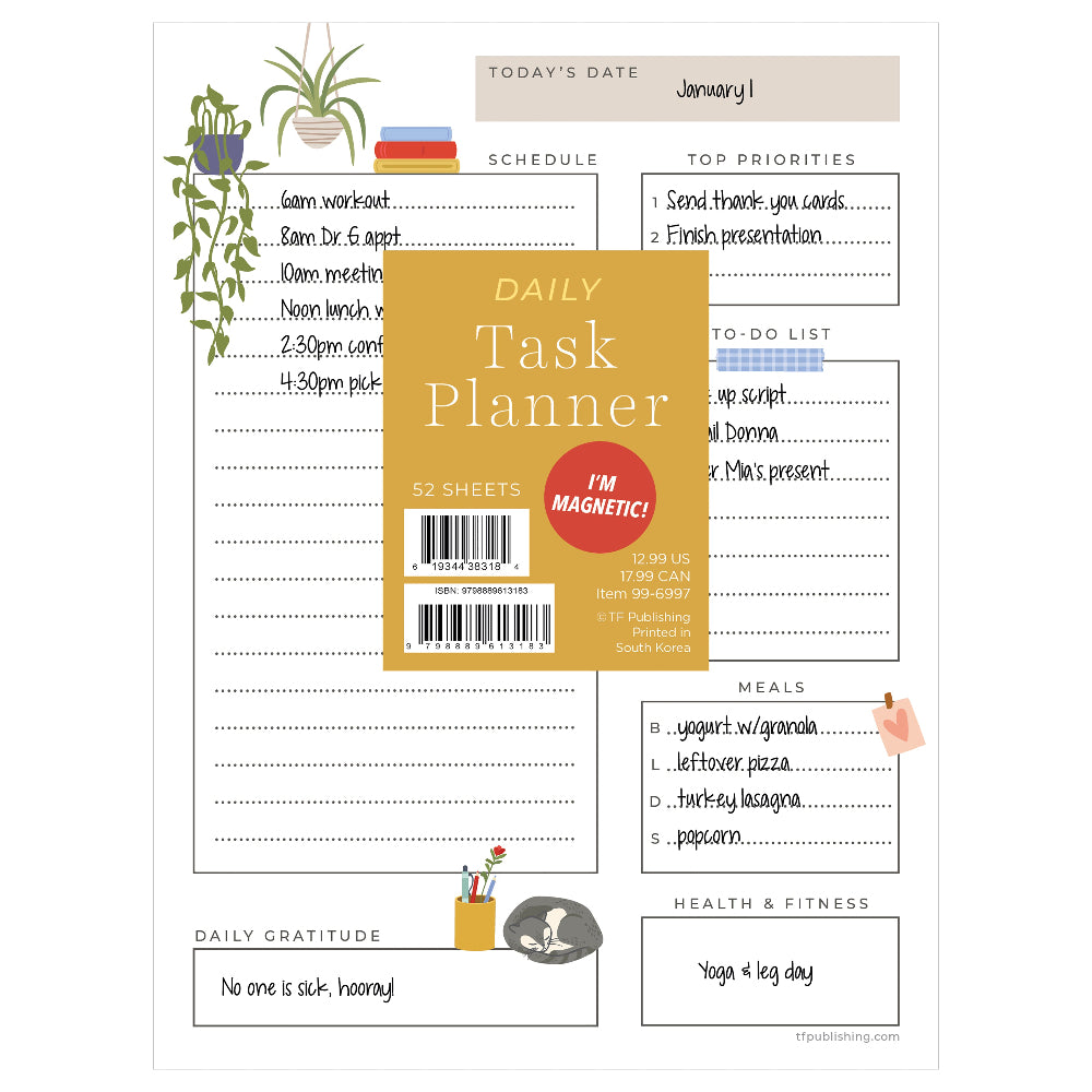 Everyday Daily Task Pad - Magnetic | TF Publishing | Calendars ...