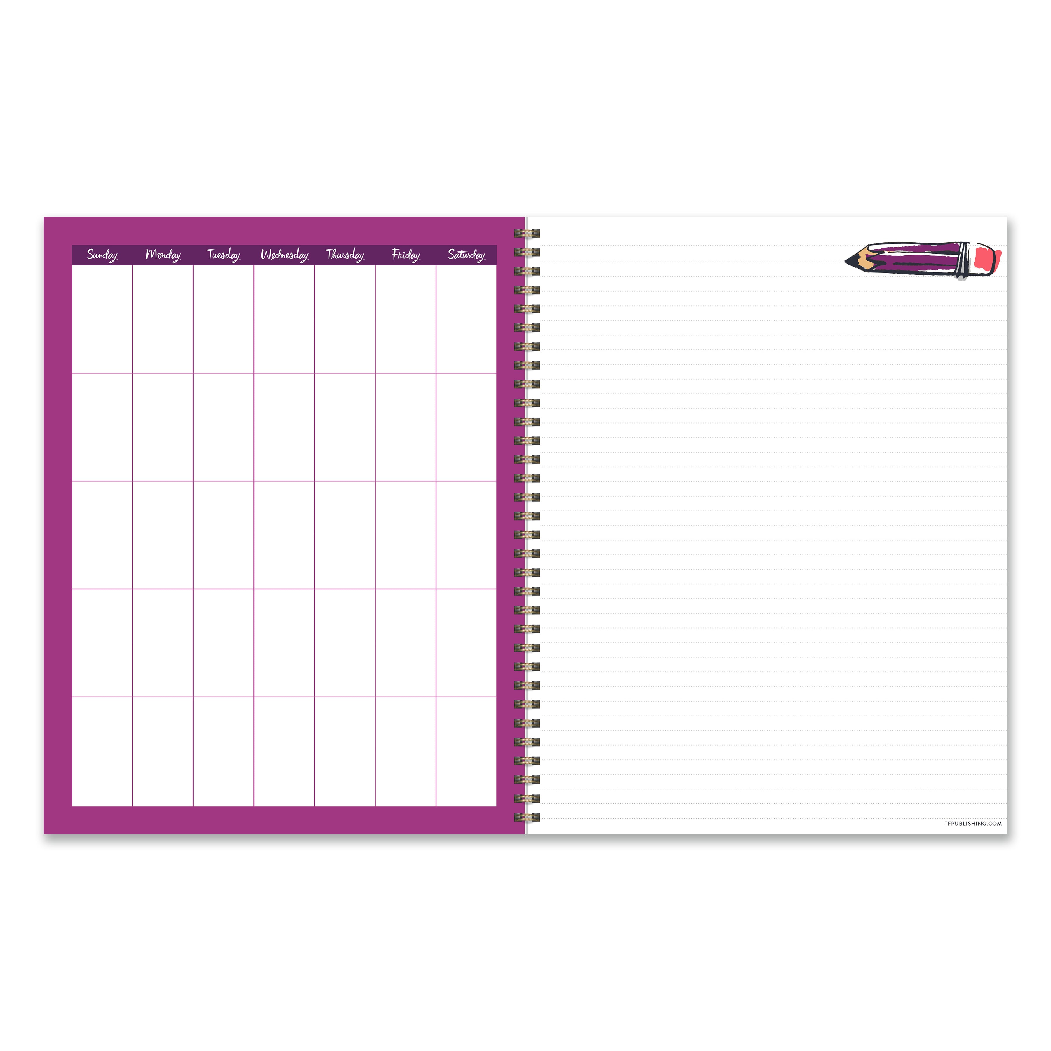 Large Undated Pencils Teacher & Homeschool Lesson Planner - 0