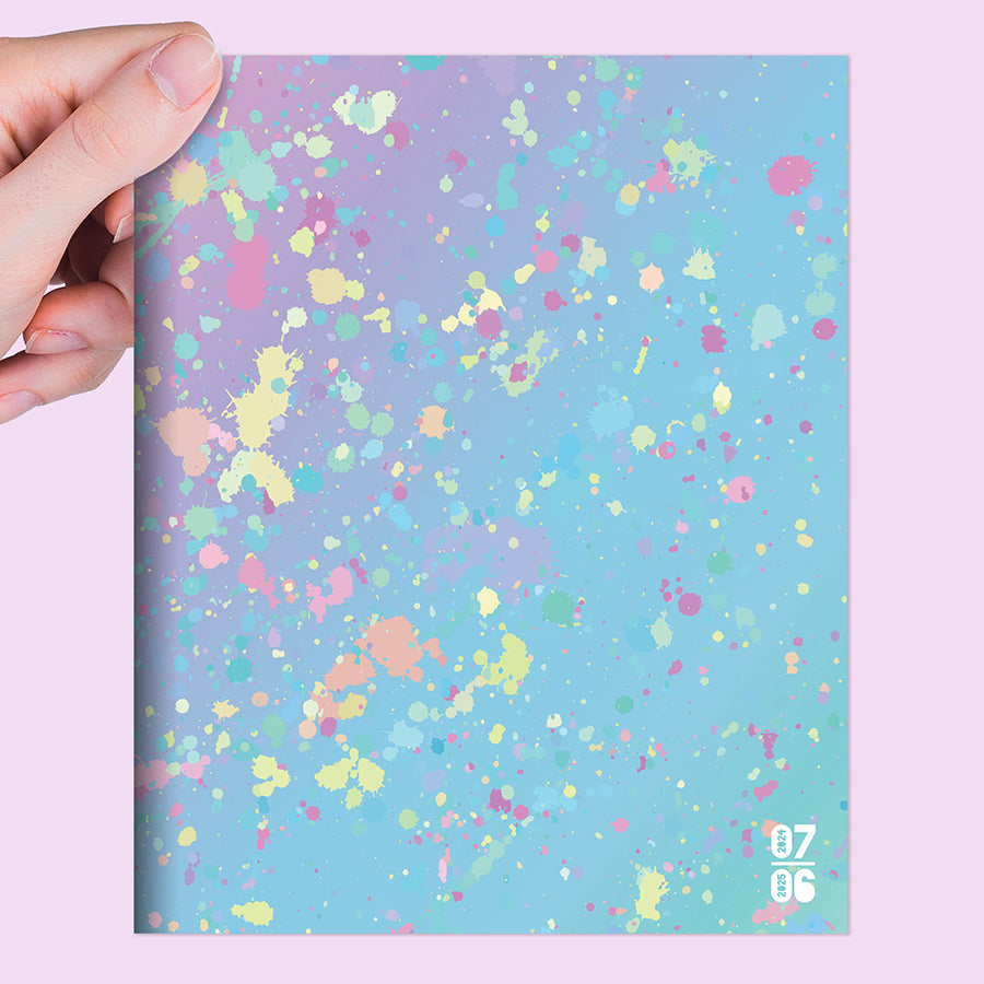 July 2024 - June 2025 Paint Spatter Medium Monthly Planner