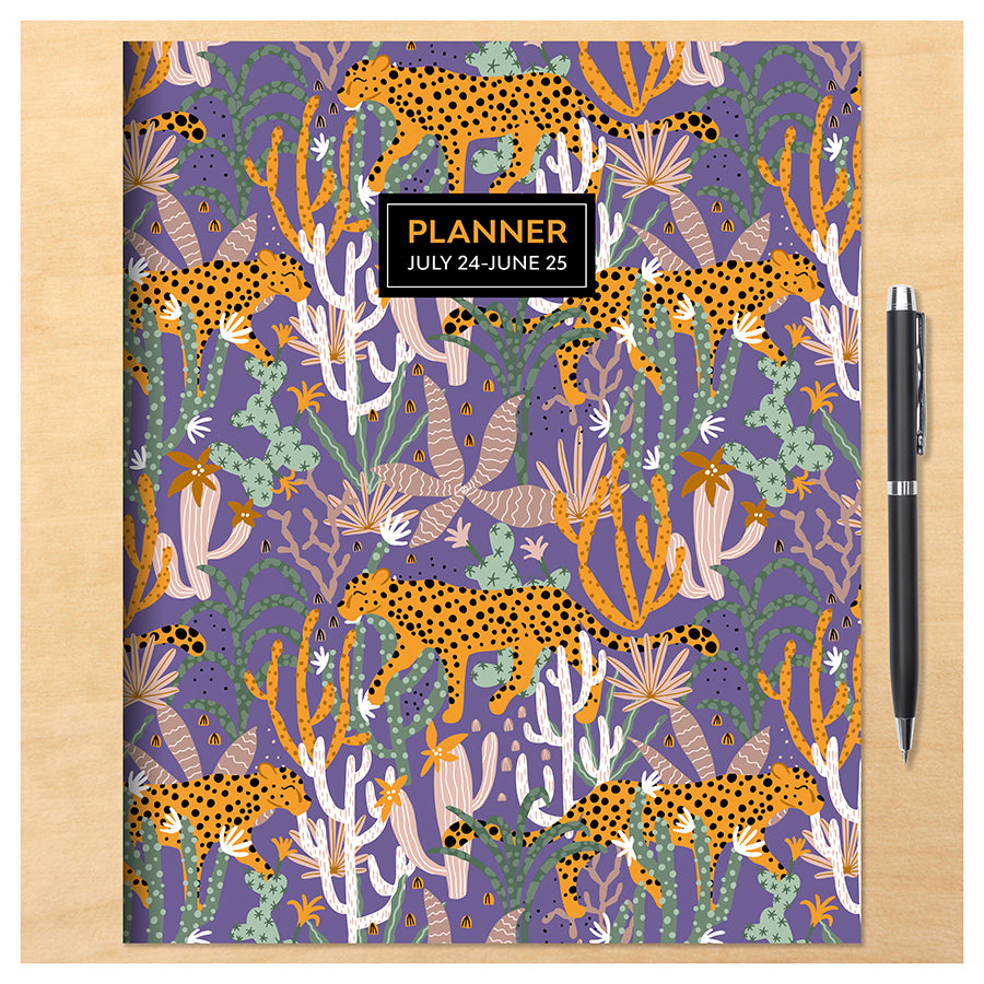 July 2024 - June 2025 Jungle Cat Large Monthly Planner-1