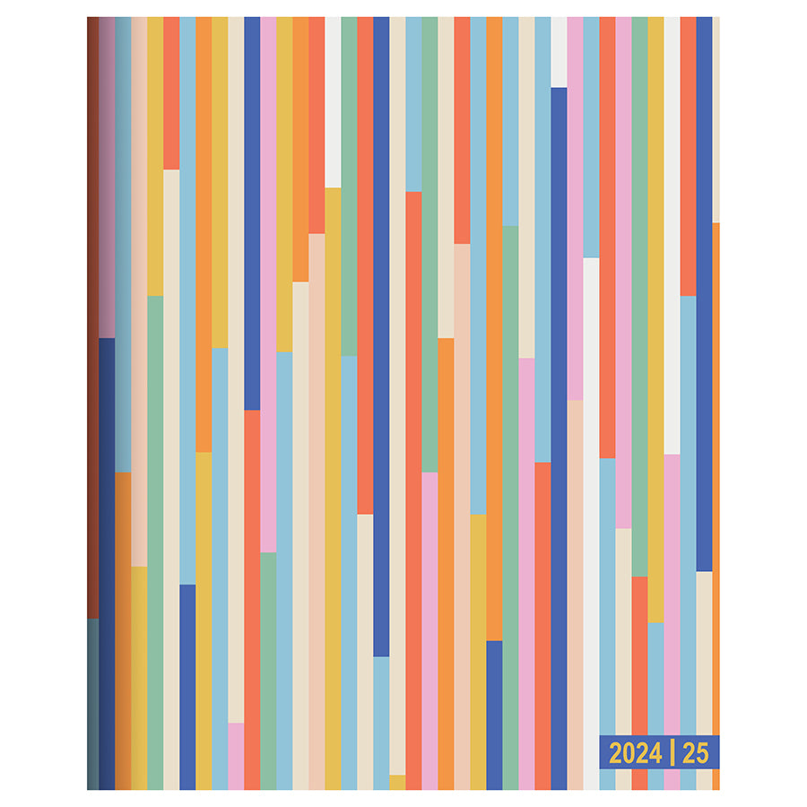 July 2024 - June 2025 So Many Stripes Large Monthly Planner