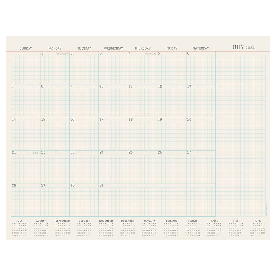 July 2024 - June 2025 Vintage Professional Large Desk Pad Monthly Blotter Calendar