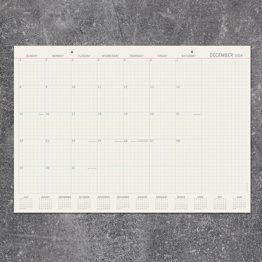 July 2024 - June 2025 Vintage Professional Medium Desk Pad Monthly Blotter Calendar