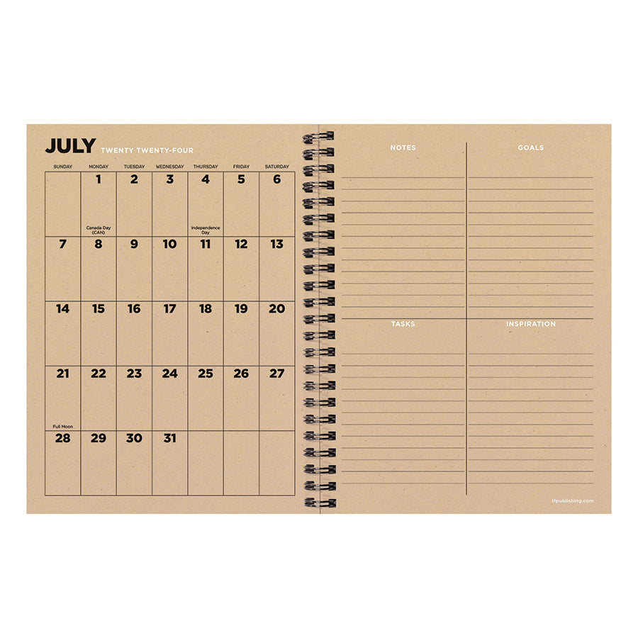 July 2024 - June 2025 Denim Medium Weekly Monthly Planner