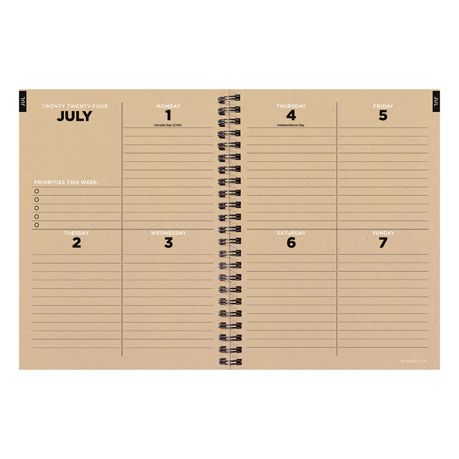 July 2024 June 2025 Denim Medium Weekly Monthly Planner TF