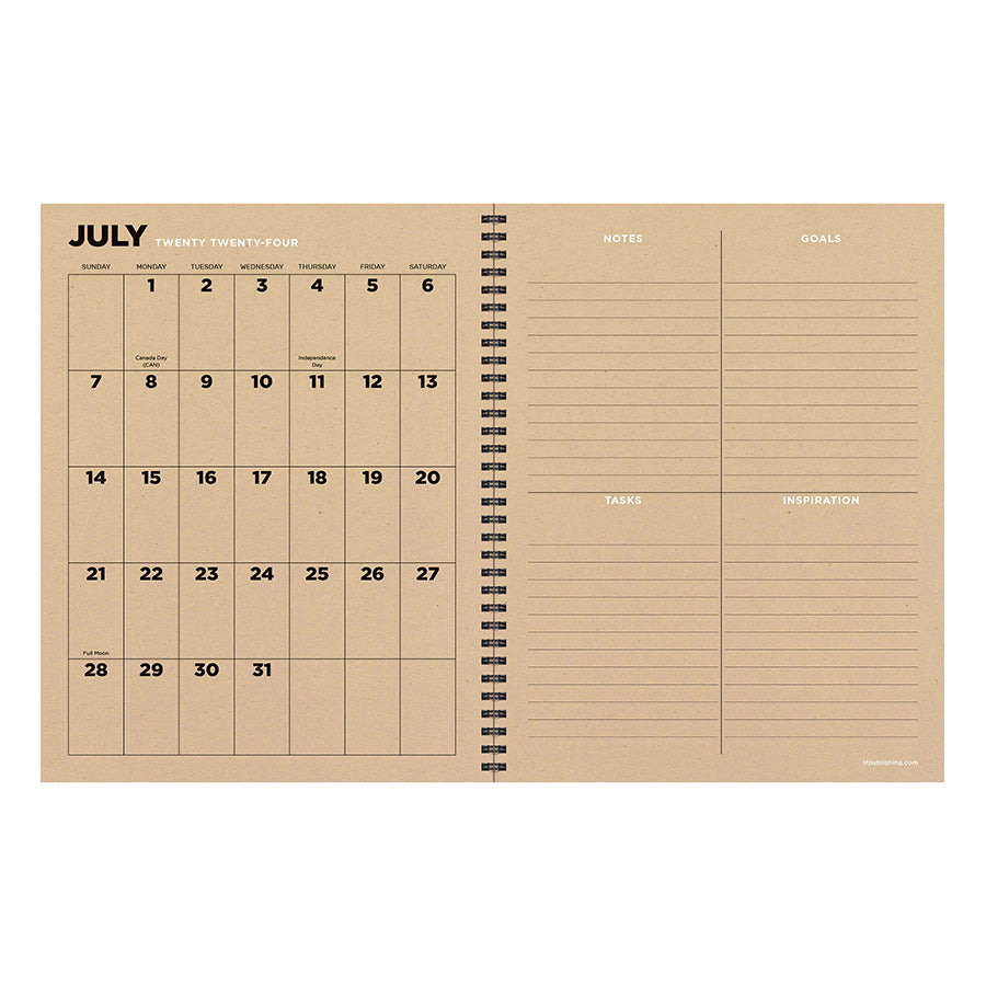 July 2024 - June 2025 Lava Wave Large Weekly Monthly Planner