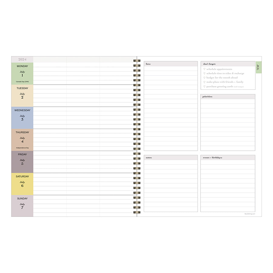 July 2024 - June 2025 Positano Palms Large Weekly Monthly Planner-3
