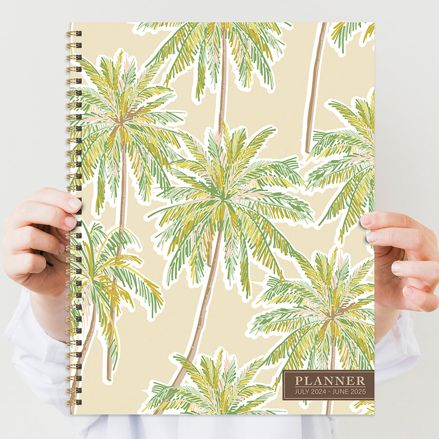 July 2024 - June 2025 Positano Palms Large Weekly Monthly Planner-7