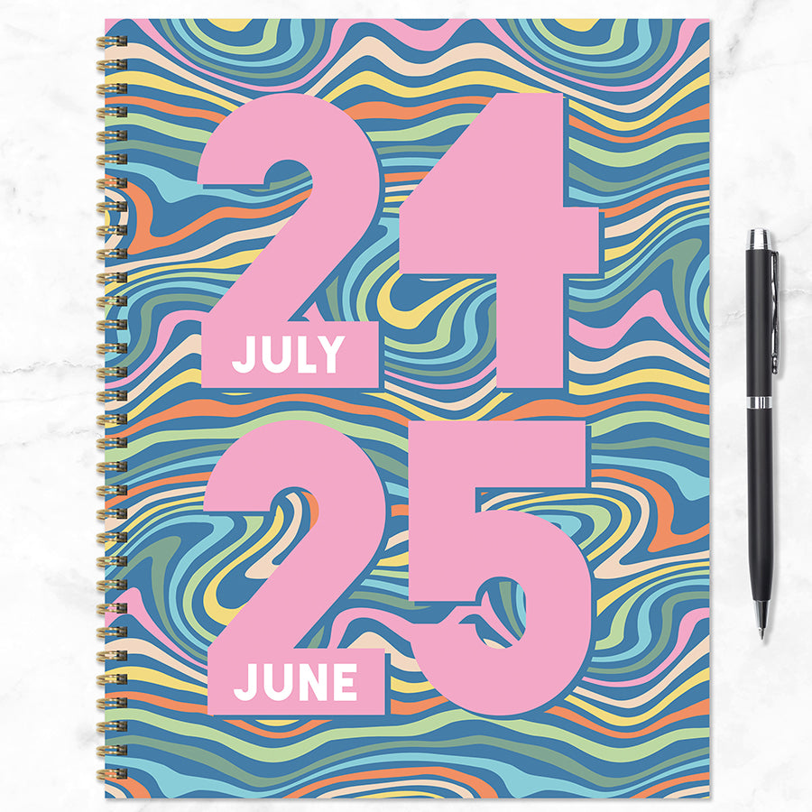 July 2024 - June 2025 Groovy Large Weekly Monthly Planner