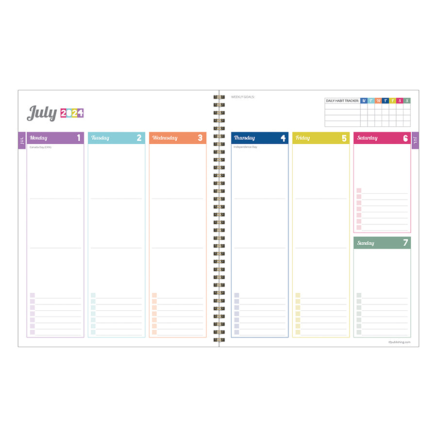 July 2024 - June 2025 Pretty Parrot Large Weekly Monthly Planner-3