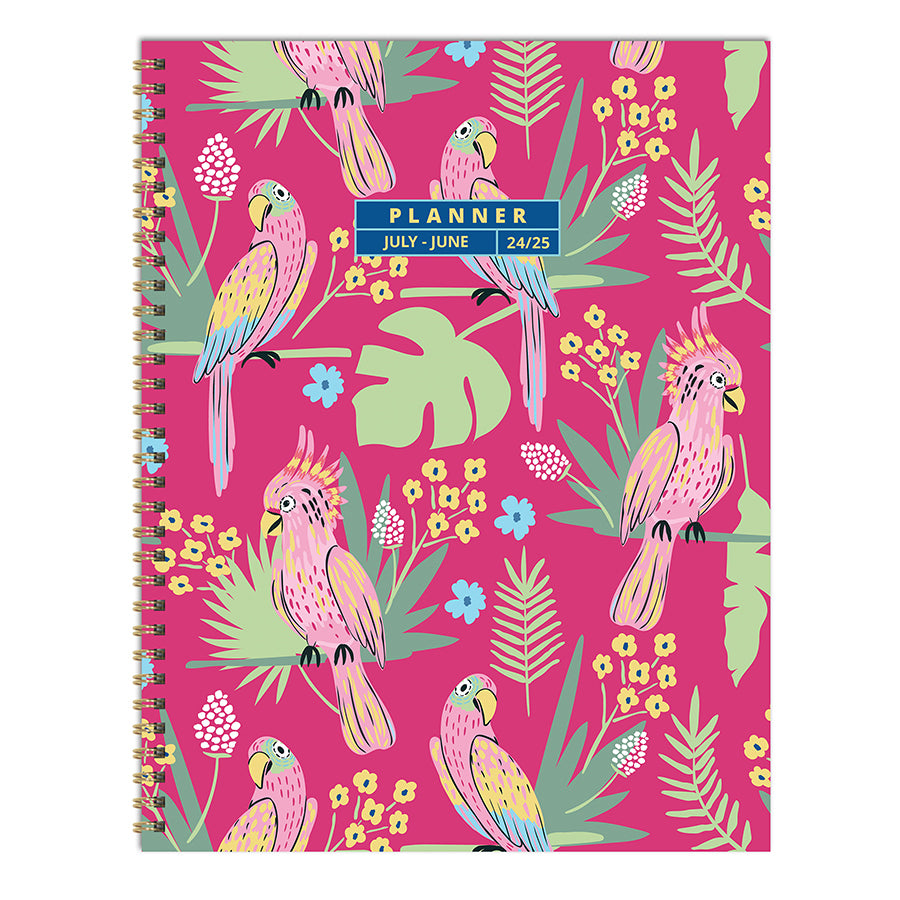 July 2025 June 2025 Pretty Parrot Large Weekly Monthly Planner TF