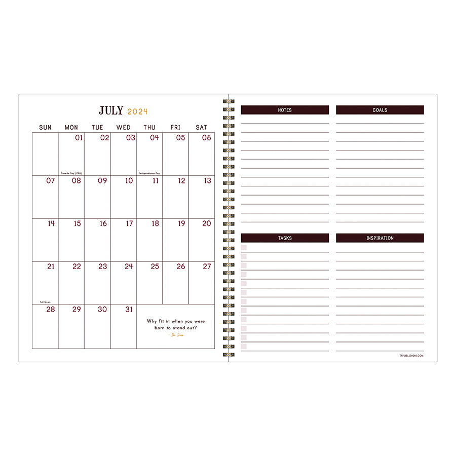 July 2024 - June 2025 English Garden Large Weekly Monthly Planner - 0