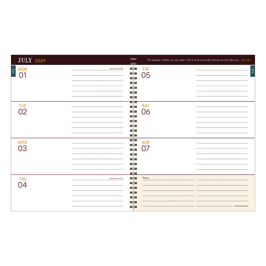 July 2025 June 2025 Royal Tartan Plaid Large Weekly Monthly Planner