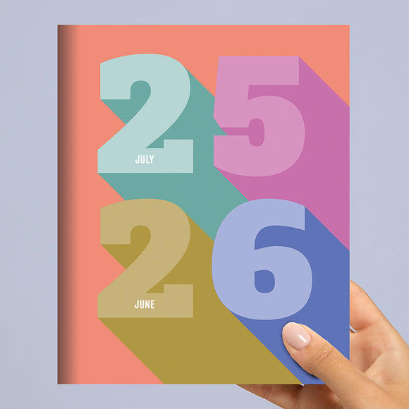 July 2025 - June 2026 Big Bold Medium Monthly Planner