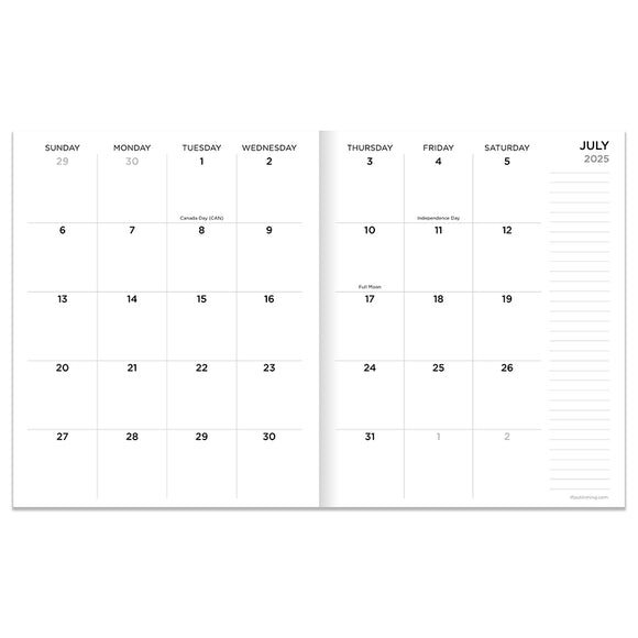 July 2025 - June 2026 Magic Mushroom Medium Monthly Planner