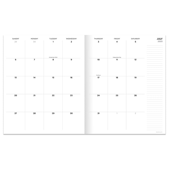 July 2025 - June 2026 Lovely Leopard Large Monthly Planner