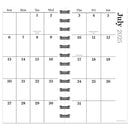 July 2025 - June 2026 Picnic Plaid Small Weekly Monthly Planner-4
