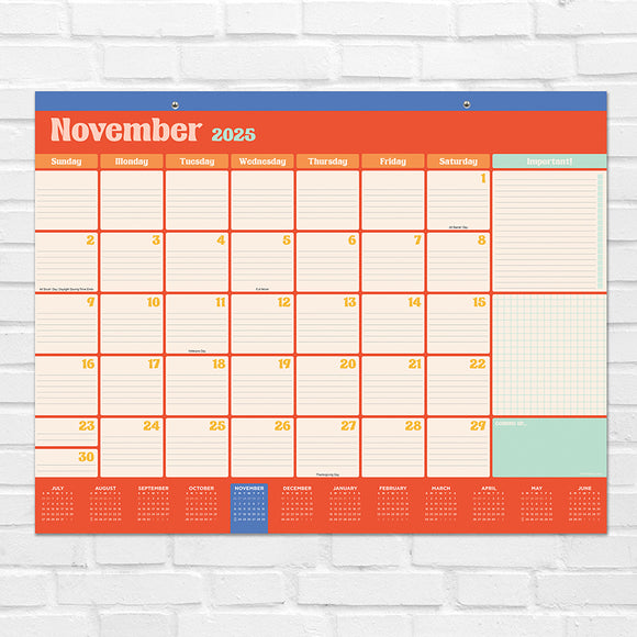 July 2025 - June 2026 Sherbert Large Desk Pad Monthly Blotter Calendar